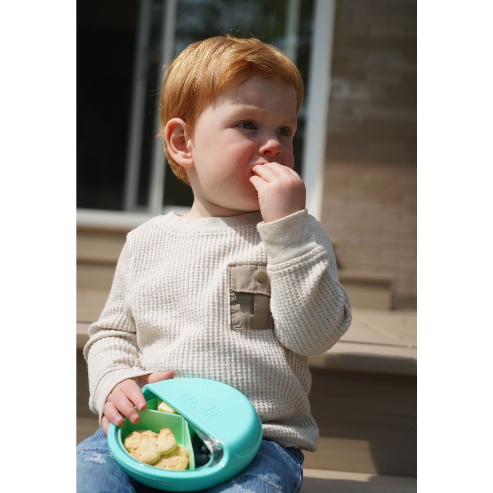 Melii Spin Snack Container - Blue & Mint