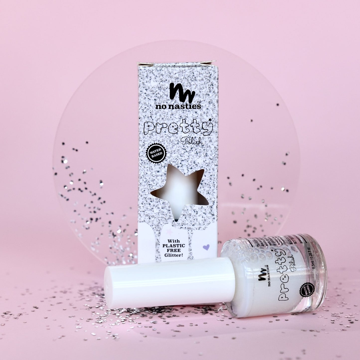 No Nasties - Pretty Polish - Water based nail polish - Shimmery Sparkle Clear