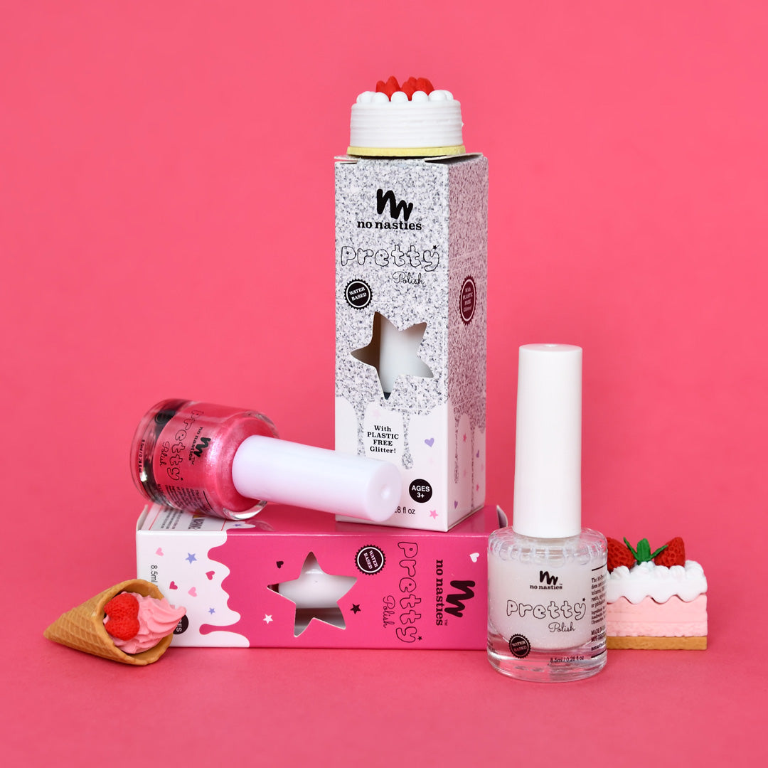 No Nasties - Pretty Polish - Water based nail polish - Shimmery Sparkle Clear